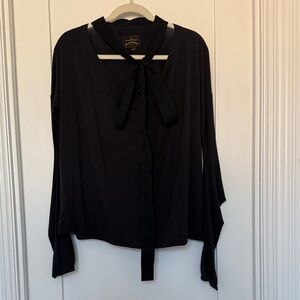 Vivienne Westwood Black Tie-Neck Long Sleeve Blouse - RUNS LARGE